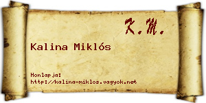 Kalina Miklós névjegykártya