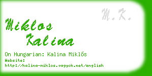 miklos kalina business card